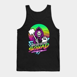 Lift Big Or Die Squad (Gym Reaper) Retro Neon Synthwave 80s 90s Tank Top